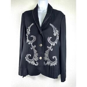 Black Embroidered Western Blazer Women’s S Gothic Rodeo Festival Jacket